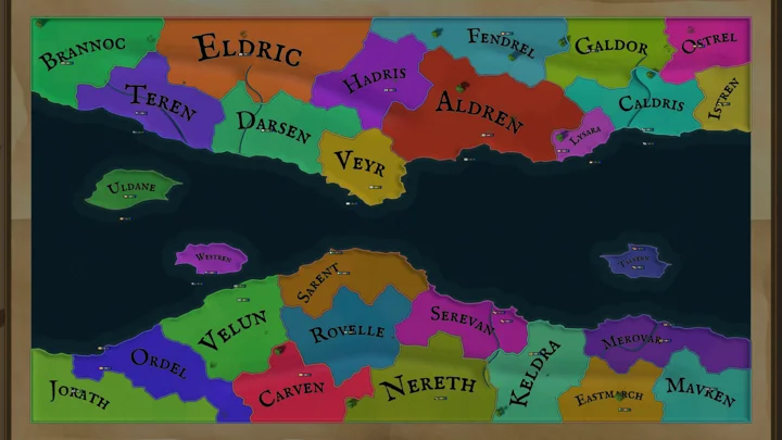 Iron Dice: The Strait campaign map.